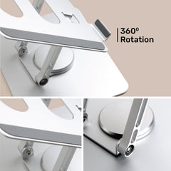 Arizone® Laptop Stand, Portable Adjustable Aluminium Laptop Riser Holder for Desk, Foldable Ventilated Cooling Computer Support Stand