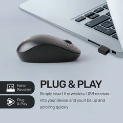 UP M204 Wireless 2.4 GHZ Mouse USB Optical Scroll for PC Laptop Rechargeable Mouse