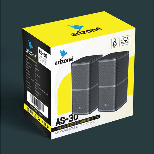 Arizone® Portable Laptop/Desktop USB 2.0 Powered Multimedia Speaker with AUX Input, deep bass 3.5mm Audio Input