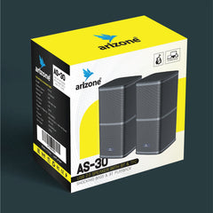 Arizone® Portable Laptop/Desktop USB 2.0 Powered Multimedia Speaker with AUX Input, deep bass 3.5mm Audio Input