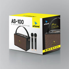 Arizone® Partybox Encore Portable Party Speaker with Digital Wireless Mic, 100W Powerful Sound, IPX Splash Proof, 10 Hours of Playtime, Multisource Playback