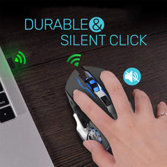 Arizone® G501 Wireless Gaming Mouse with Lights 2.4 Ghz Rechargeable mouse, Durable & Silent Click
