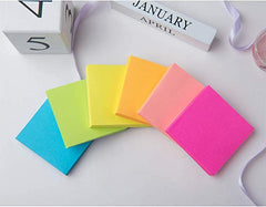 AMERTEER Sticky Notes 3x3inch Self-Stick Notes Bright Multi Colors Pink Sticky Notes 6 Pads, 100 Sheet/Pad